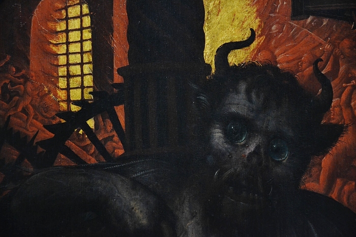 Fabian Fröhlich, Berlin, Gemäldegalerie, Jean Bellegambe, Triptychon mit dem jüngsten Gericht, Teufel
