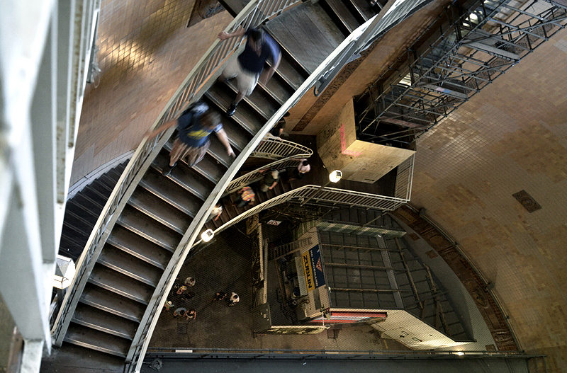 Hamburg, Steinwerder, Treppe zum Alten St. Pauli-Elbtunnel