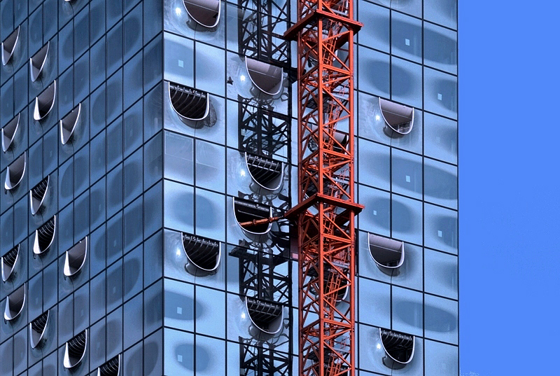 Hamburg, Elbphilharmonie, Kran, Detail Baustelle