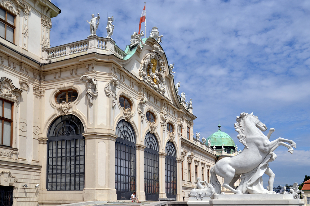 Rossebändiger vor dem Oberen Belvedere Wien