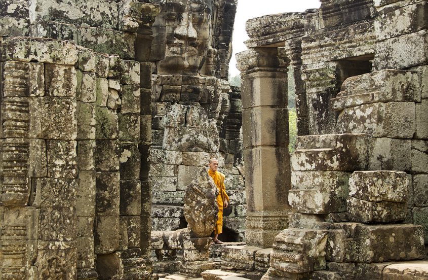Angkor, Bayon, Mönch
