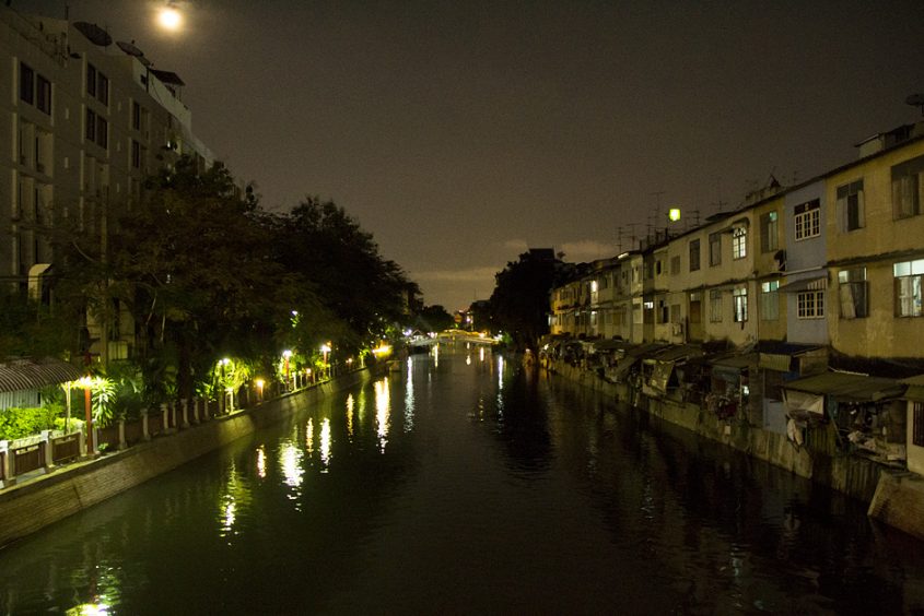 Bangkok, Klong Banglampoo, Nacht