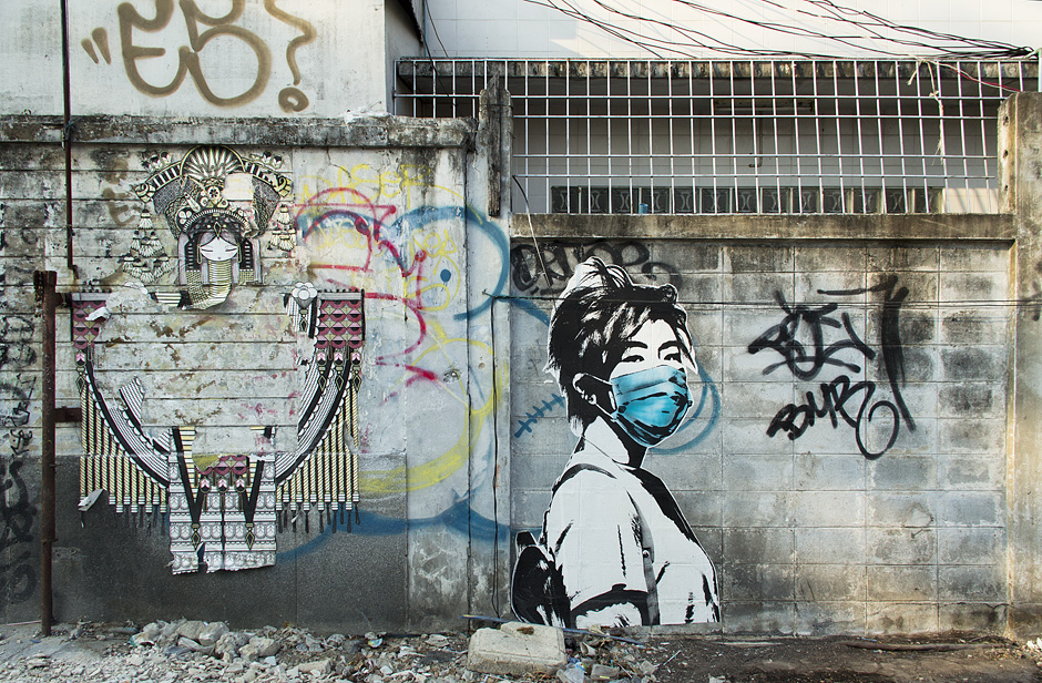 Bangkok, Thanon Chakrabongse, Street Art, Graffiti