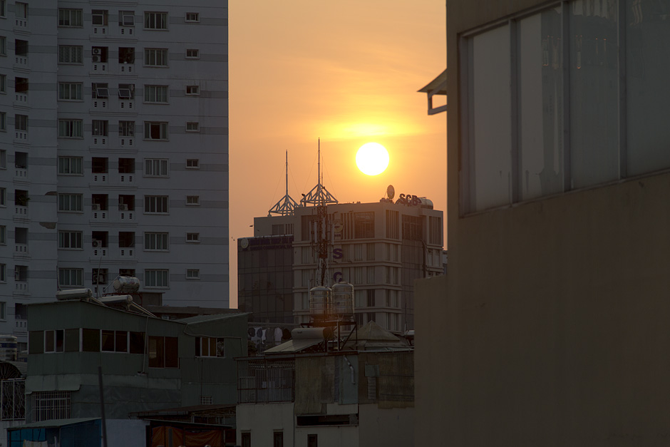 Ho Chi Minh City, District 1, Sonnenuntergang