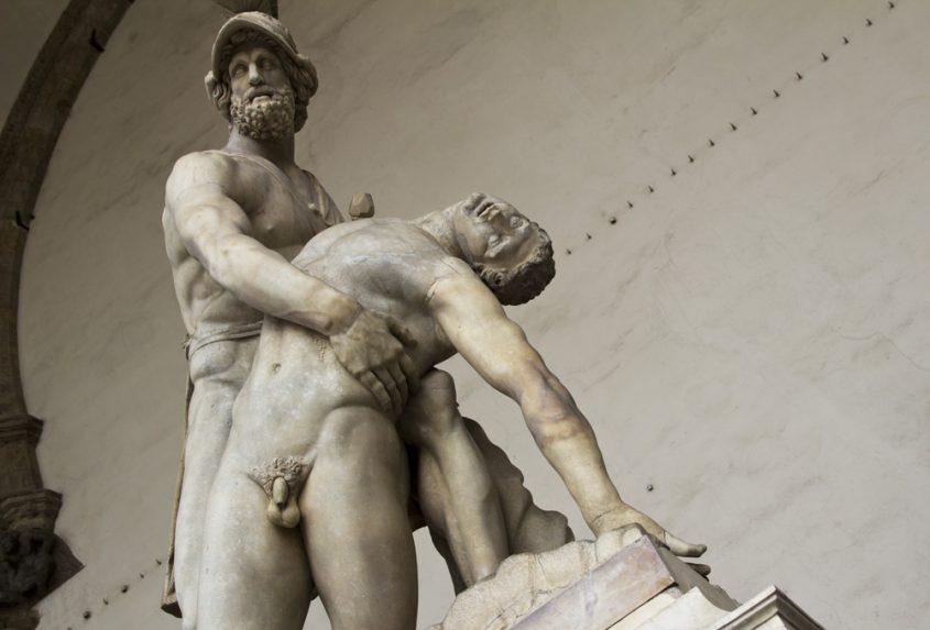 Fabian Fröhlich, Florenz, Loggia dei Lanzi, Menelaus stützt den Körper des Patroclus