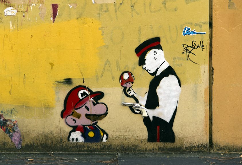 Street Art, Firenze,Via degli Alfani, Super Mario
