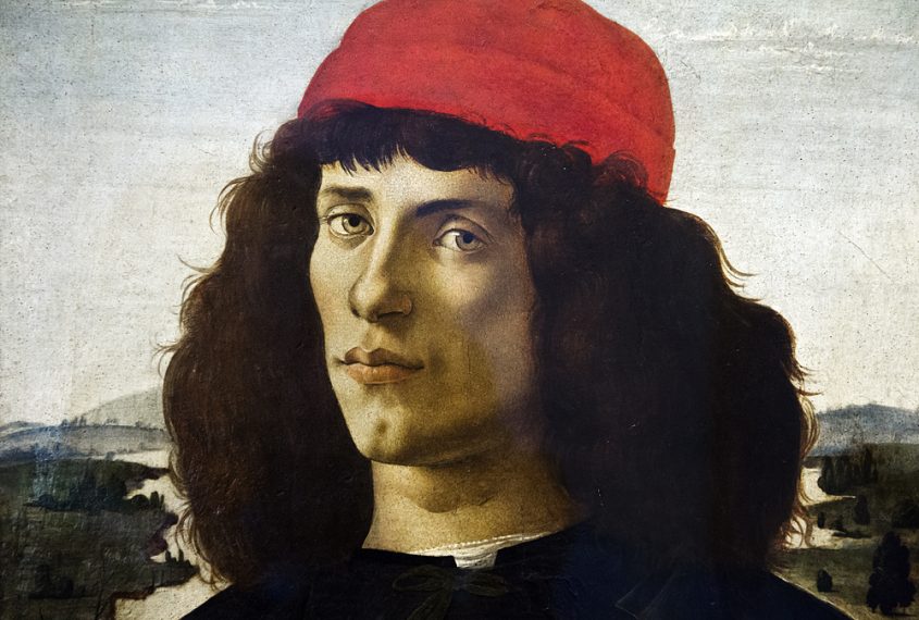 Uffizien, Botticelli, Porträt eines Mannes mit Medaille