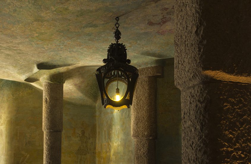 Barcelona, Casa Milà, La Pedrera, Antoni Gaudí, Lampe