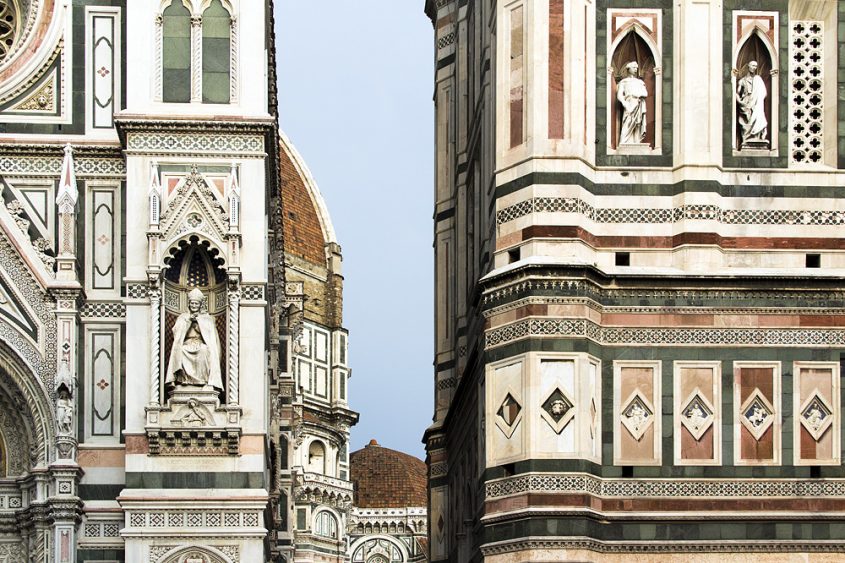 Florence, Dom Santa Maria del Fiore, Westfassade und Glockenturm