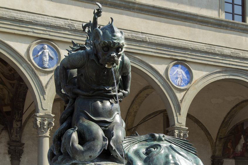 Florenz, Brunnen der Meeresungeheuer, Piazza Santissima Annunziata