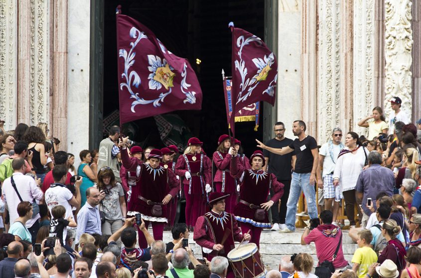 Siena, Palio 2015, Corteo dei Ceri, Duomo, historischer Umzug