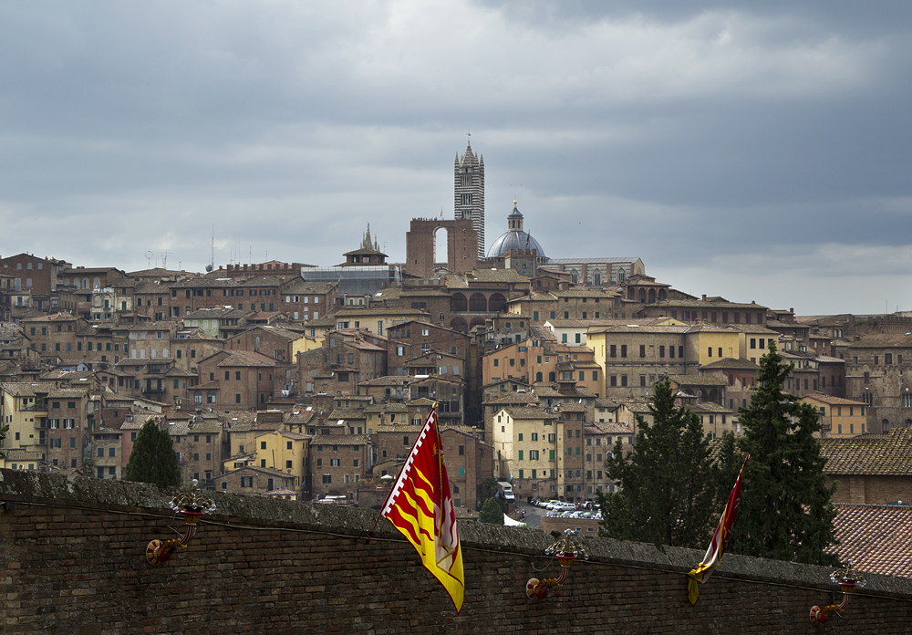 Siena, Blick von der Basilica di San Francesco zum Dom