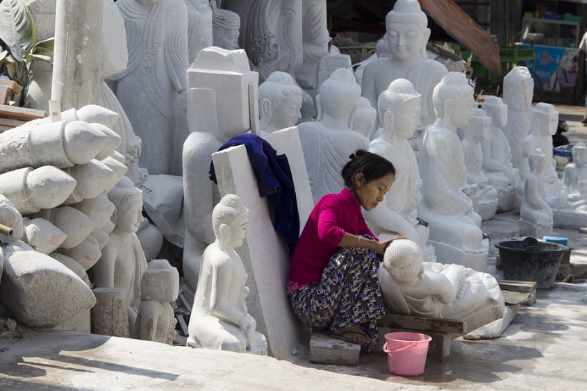 Mandalay, Marmor, Sreinmetze, Mahamuni-Pagode