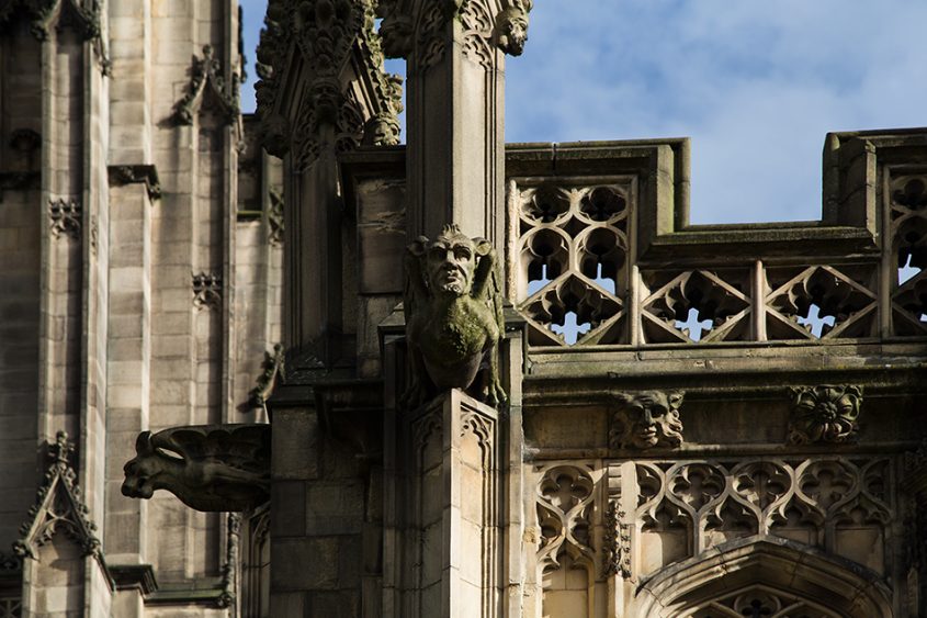 Manchester, Gargoyles at Manchester Cathedral