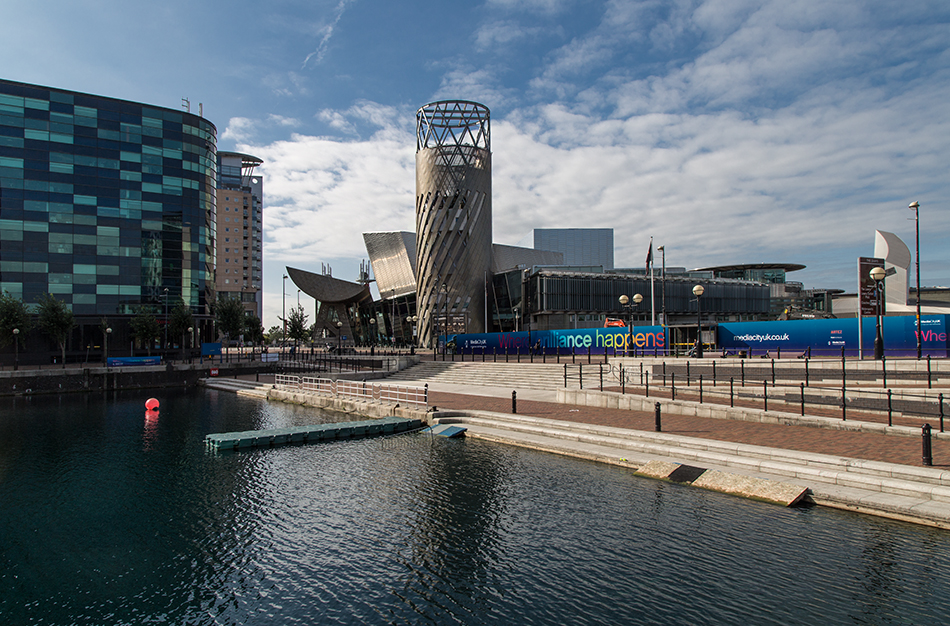 Salford Quays Huron Basin and The Lowry