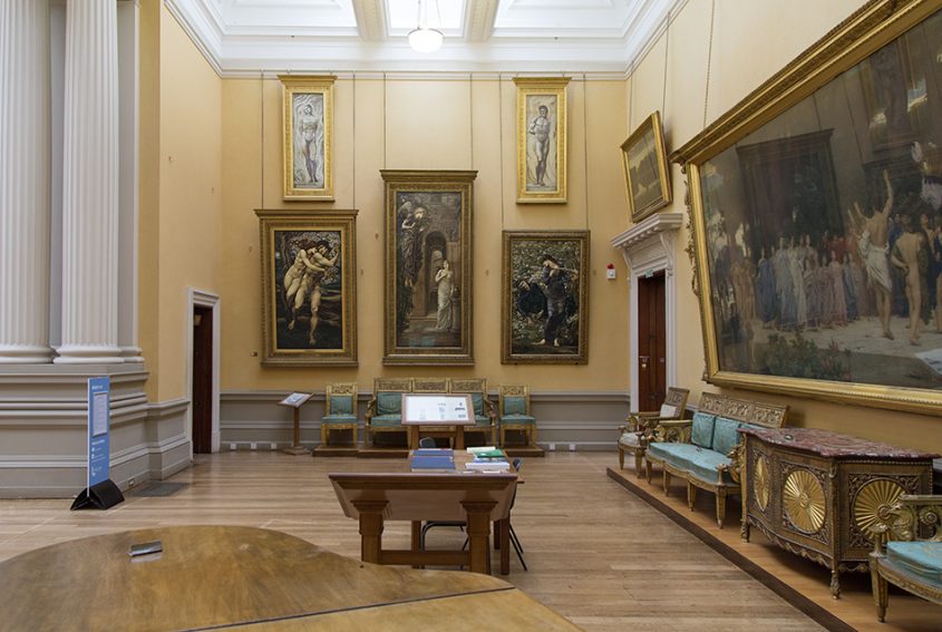 Lady Lever Art Gallery, Paintings by Edward Burne-Jones and Lord Leighton (right)