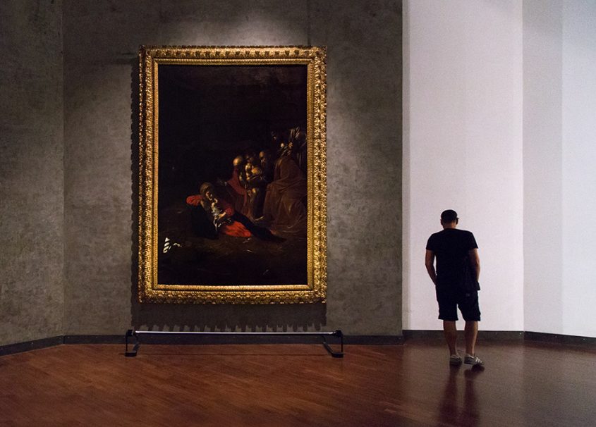 Fabian Fröhlich, Museo Regionale di Messina; Caravaggio, Anbetung der Hirten