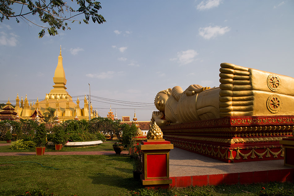 Fabian Fröhlich, Vientiane, Lying Buddha at Wat That Luang Tai