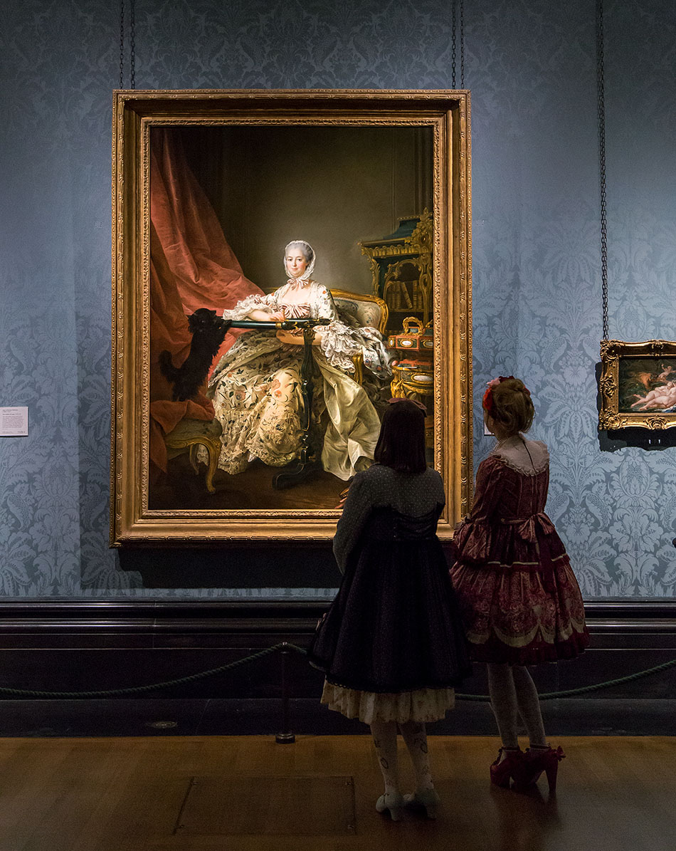 Francois Hubert Drouais Madame De Pompadour At Her Tambour Frame Blindbild