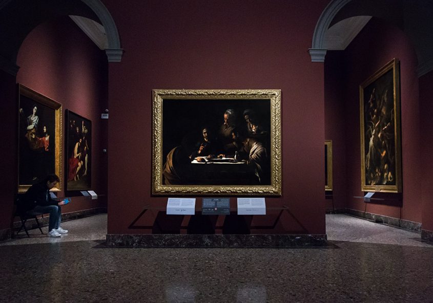 Fabian Fröhlich, Pinacoteca di Brera di Milano, Cena in Emmaus, Caravaggio (Michelangelo Merisi)
