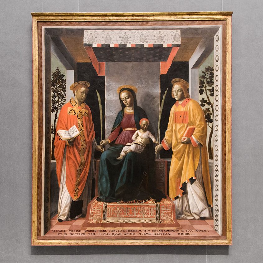 Fabian Fröhlich, Brescia, Pinacoteca Tosio Martinengo, Vincenzo Foppa, Virgin with Child between Saints Faustinus and Jovita