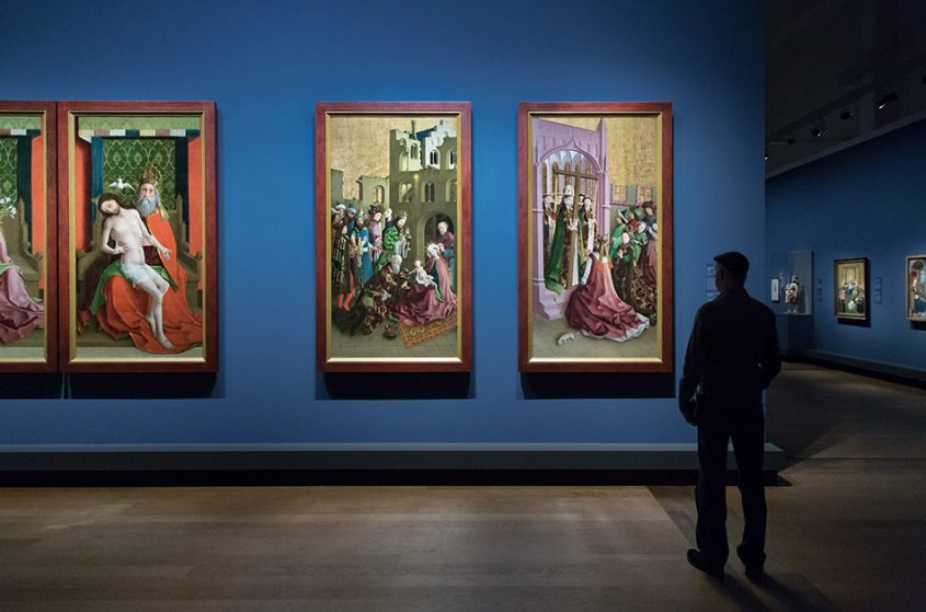 Fabian Fröhlich, Ausstellung Spätgotik, Gemäldegalerie Berlin, Meister der Darmstädter Passion, Flügel eine Kreuzaltars