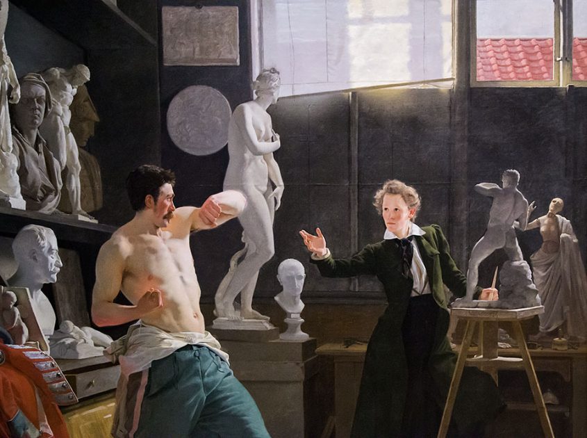 Fabian Fröhlich, Kopenhagen, Statens Museum for Kunst, Wilhelm Bendz, A Sculptor in his Studio Working from the Life (The medallist Christen Christensen)