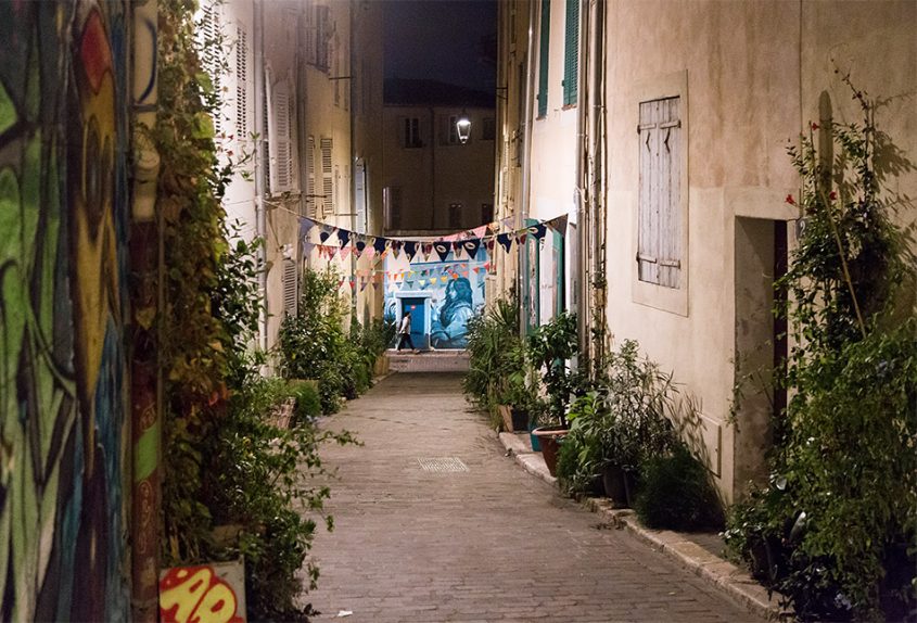 Marseille, Le Panier at night