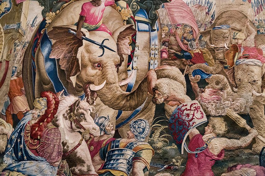 Marseille, Mucem, Musée des Civilisations de l’Europe et de la Méditerranée, The Battle of Zama, from The History of Scipio tapesties (Exhibition "Salammbô")