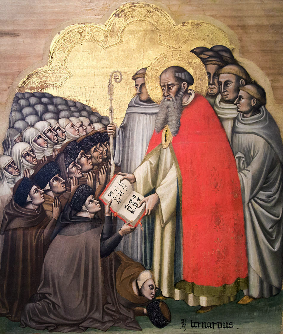 Pinacoteca Nazionale di Bologna, Der hl. Bernhard übergibt die Klosterregel von Simone dei Crocifissi (Simone di Filippo Benvenuti)
