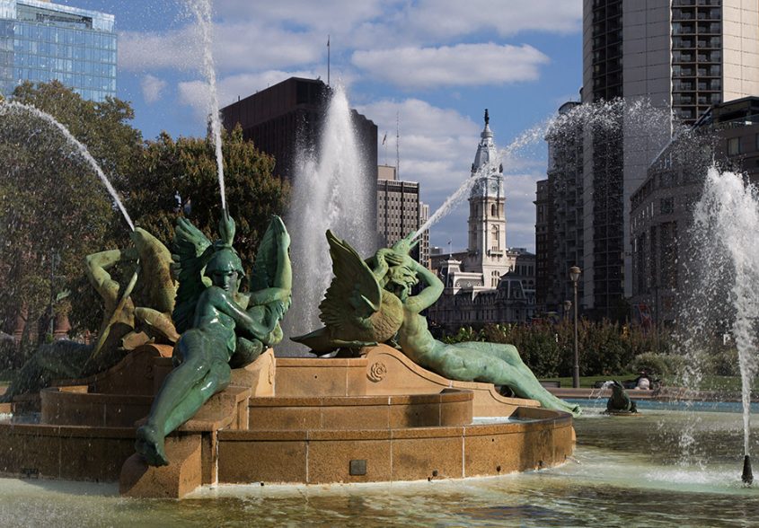 Philadelphia, Logan Square, Swann Memorial Fountain by Alexander Stirling Calder designed with Wilson Eyre