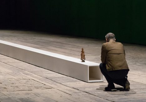 Venice Biennale, Arsenale, Tranieri Ovunque – Foreigners Everywhere, Massimo Bartolini, Pensive Bodhisattva on A Flat (Italian Pavilion)