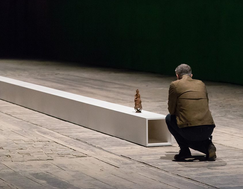 Venice Biennale, Arsenale, Tranieri Ovunque – Foreigners Everywhere, Massimo Bartolini, Pensive Bodhisattva on A Flat (Italian Pavilion)