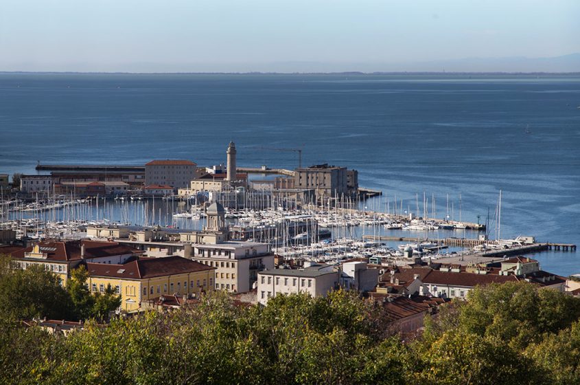 Trieste, View from Cattedrale di San Giusto Martire to Molo Fratelli Bandiera and La Lanterna