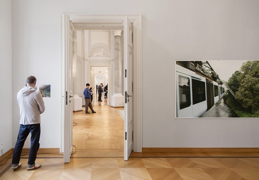Berlin, Schloss Bellevue, Ausstellung Freiraum Kunst: Akademie der Künste Goes Bellevue, Wolfgang Tillmans, Teufelsee, left and Right / Wuppertaler Schwebebahn